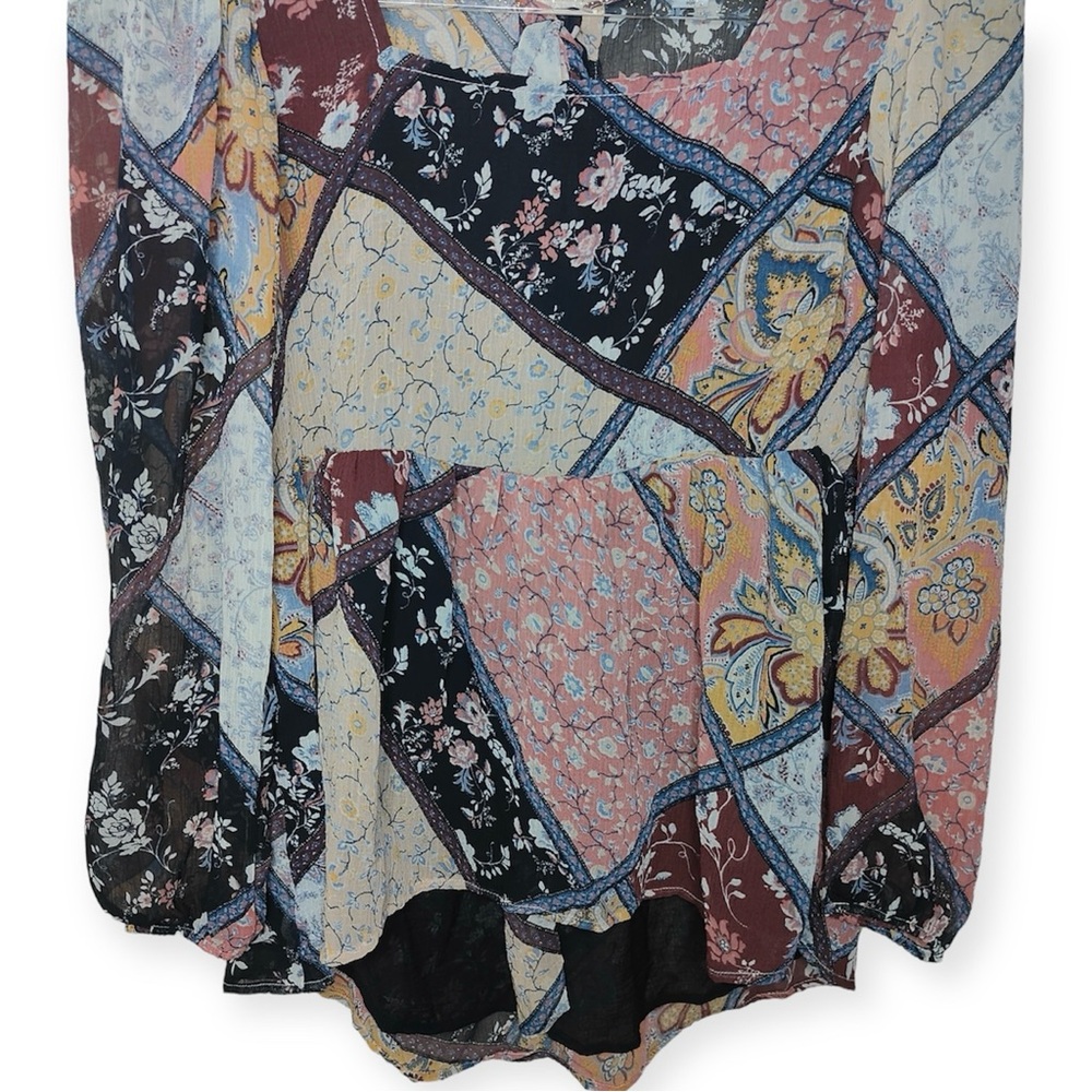 American Eagle Boho Patchwork Graphic Print Long … - image 4